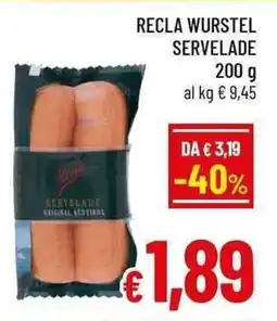 A&O Recla wurstel servelade offerta