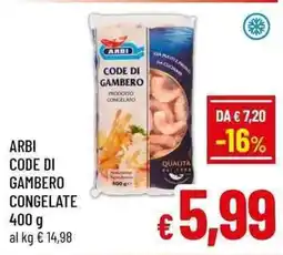 A&O Arbi code di gambero congelate offerta