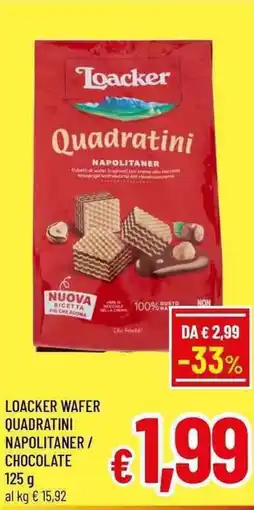 A&O Loacker wafer quadratini napolitaner/ chocolate offerta