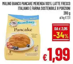 A&O Mulino bianco pancake merenda 100% latte fresco italiano e farina sostenibile 8 porzioni offerta