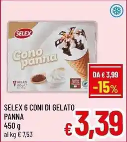 A&O Selex 6 coni di gelato panna offerta