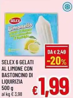 A&O Selex 6 gelati al limone con bastoncino di liquirizia offerta