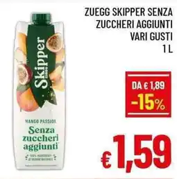 A&O Zuegg skipper senza zuccheri aggiunti offerta