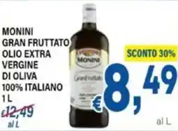 DEM Monini gran fruttato olio extra vergine di oliva 100% italiano offerta