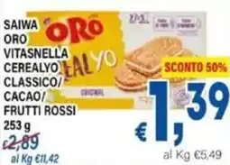 DEM Saiwa oro vitasnella cerealyo classico/ cacao/ frutti rossi offerta