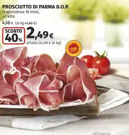 Coop Prosciutto di parma d.o.p. stagionatura 18 mesi, all'etto offerta