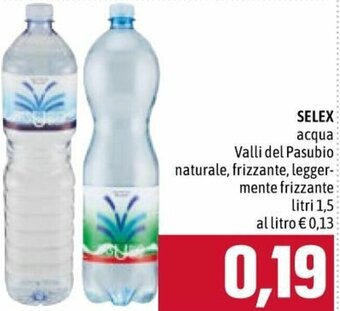 Famila Selex Acqua Valli del Pasubio Naturale, Frizzante, Leggermente Frizzante 1,5  litri offerta