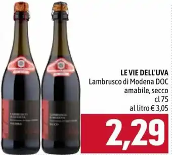 Famila Le Vie Dell'Uva Lambrusco di Modena DOC Amabile, Secco 75 cl offerta
