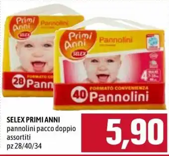 Famila Selex Primi Anni Pannolini Pacco Doppio assortiti 28/40/34 pz offerta