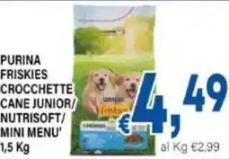 DEM Purina friskies crocchette cane junior/ nutrisoft/ mini menu' offerta