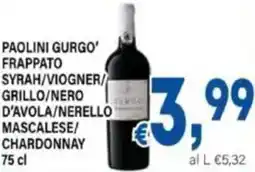 DEM Paolini gurgo' frappato syrah/viogner/ grillo/nero d'avola/nerello mascalese/ chardonnay offerta