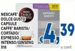 DEM Nescafe' dolce gusto capsule caffe' barista/ cortado/ espresso intenso/ginseng x16 offerta