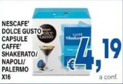 DEM Nescafe' dolce gusto capsule caffe' shakerato/ napoli/ palermo x16 offerta