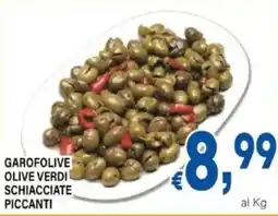 DEM Garofolive olive verdi schiacciate piccanti offerta