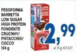 DEM Pesoforma barretta low sugar high protein fondente crucnhy/ pistacchio/ cocco offerta