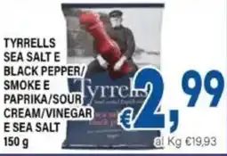 DEM Tyrrells sea salt e black pepper/ smoke e paprika/sour cream/vinegar e sea salt offerta