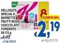 DEM Kellogg's special k barrette frutti rossi cioccolato fondente x8 offerta