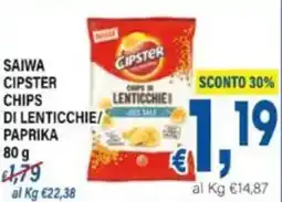 DEM Saiwa cipster chips di lenticchie/ paprika offerta