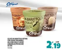 Ard Discount Gelato in barattolo optimo con crema spalmabile alla nocciola e cacao/ caramello/pistacchio offerta