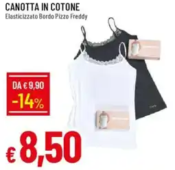 Galassia Canotta in cotone elasticizzato bordo pizzo FREDDY offerta