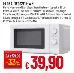 Galassia MIDEA MPO12MK-WH Forno Microonde offerta