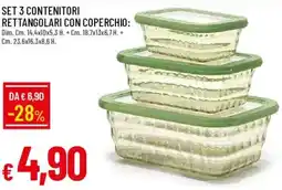 Galassia Set 3 contenitori rettangolari con coperchio offerta