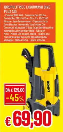Galassia Idropulitrice lavorwash dive plus 130 offerta