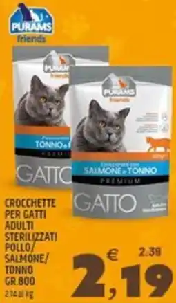 Ard Discount Crocchette per gatti adulti sterilizzati pollo/ salmone/ tonno PURAMS offerta