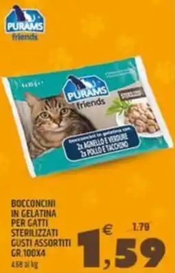 Ard Discount Bocconcini in gelatina per gatti sterilizzati PURAMS offerta