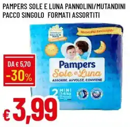 Galassia Pampers sole e luna pannolini/mutandini pacco singolo offerta