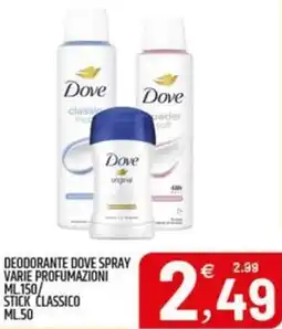 Ard Discount Deodorante dove spray/ stick classico offerta
