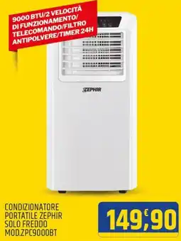 Ard Discount CONDIZIONATORE PORTATILE ZEPHIR SOLO FREDDO MOD.ZPC9000BT offerta
