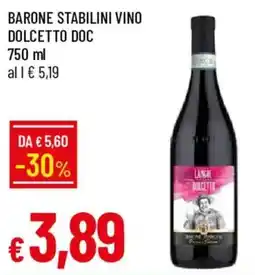 Galassia Barone stabilini vino dolcetto DOC offerta