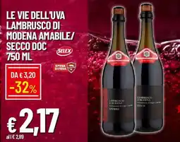 Galassia Le vie dell'uva lambrusco di modena amabile/ secco DOC offerta