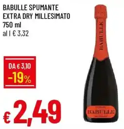 Galassia Babulle spumante extra dry millesimato offerta