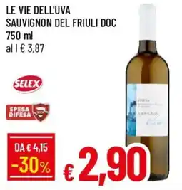 Galassia Le vie dell'uva sauvignon del friuli DOC offerta