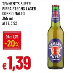 Galassia Tennent's super birra strong lager doppio malto offerta