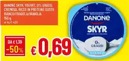 Galassia Danone skyr, yogurt, 0% grassi, cremoso, ricco in proteine gusto bianco/fragola/vaniglia offerta
