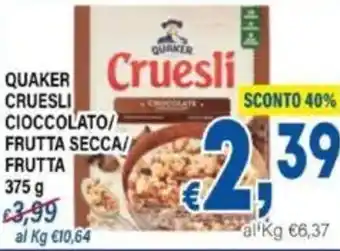 DEM Quaker cruesli cioccolato/ frutta secca/ frutta offerta