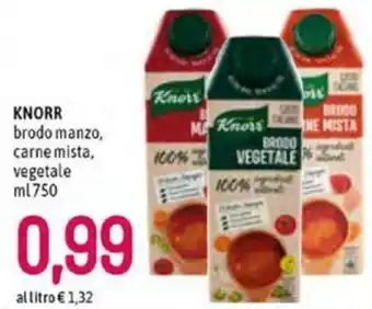Famila Knorr brodo manzo, carne mista, vegetale 750ml offerta