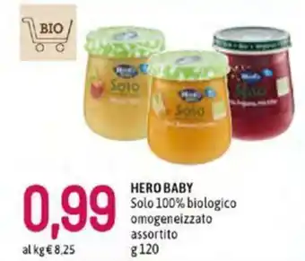 Famila Hero Baby Solo 100% biologico omogeneizzato assortito 120g offerta