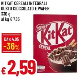 Galassia Kitkat cereali integrali gusto cioccolato e wafer offerta