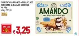 Galassia Sammontana amando 4 coni gelato variegato al cacao e nocciola offerta