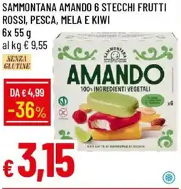 Galassia Sammontana amando 6 stecchi frutti rossi, pesca, mela e kiwi offerta