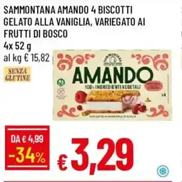 Galassia Sammontana amando 4 biscotti gelato alla vaniglia, variegato ai frutti di bosco offerta