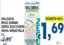 DEM Valsoia riso drink zero zuccheri 100% vegetale offerta