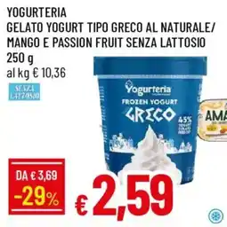 Galassia Yogurteria gelato yogurt tipo greco al naturale/ mango e passion fruit senza lattosio offerta