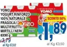 DEM Yomo yogurt rinforzo 100% naturale fragolazo multifrutti/ mirtilli neri offerta