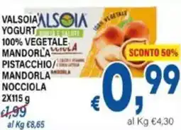DEM Valsoia' yogurt 100% vegetale mandorla pistacchio/ mandorlam nocciola offerta