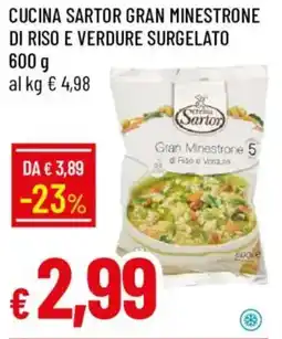 Galassia Cucina sartor gran minestrone di riso e verdure surgelato offerta